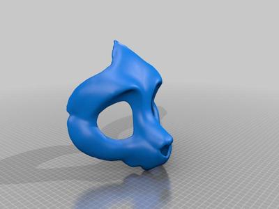 Kemono Skull mask printable (thickened, smoothed and scaled)