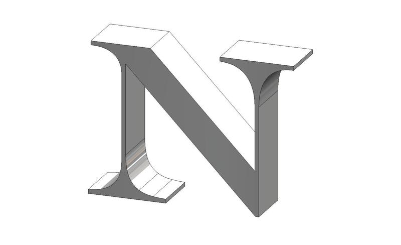 N Engravers MT Font Letter