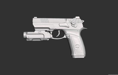 Jericho 2 M 3.8 Streamlight TLR 10 Real Size Scan 3D Gun Mold