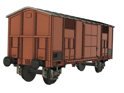FS carro merci tipo "F" / Ghkkms - Spoor 1 - Spur 1 - Gauge 1 - 1:32