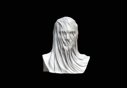 marble super hero veiled sculpture style bust