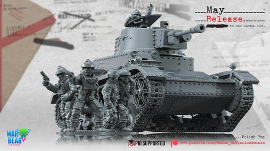 WWII Polish 7tp with crew