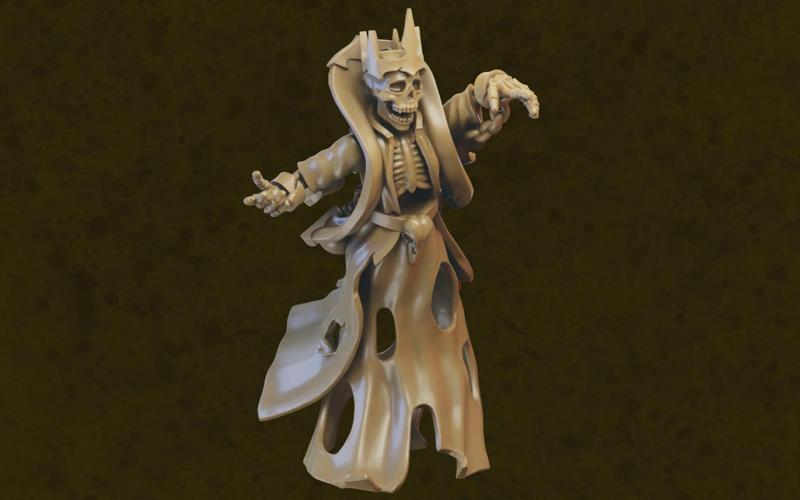 Liche King miniature (32mm, modular)