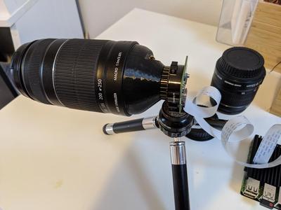 C/CS-mount to Canon EF lens adapter for RPI HQ cam