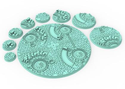 Dark city - 169 Round & Oval bases for wargame set 5