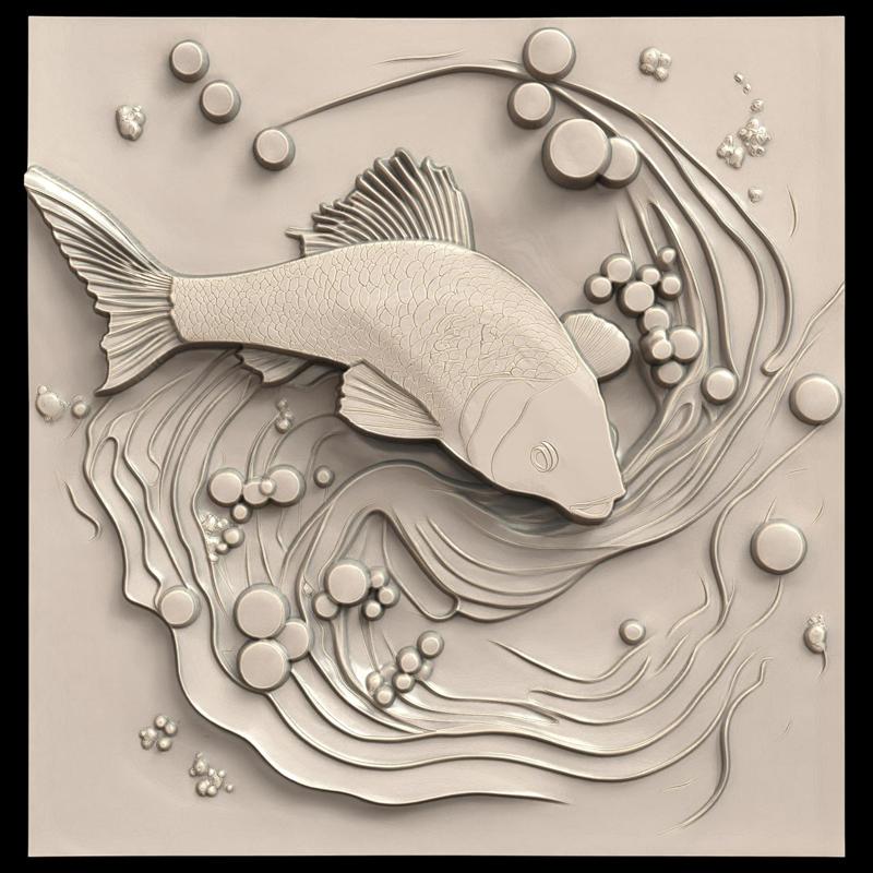 3D Model STL File for CNC Router/Laser & 3D Printer A Fish that Generates Explosive Bubbles to Defend Itself 1