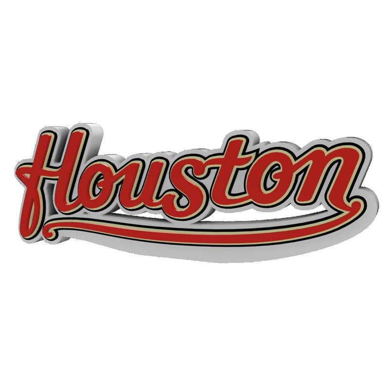 3D MULTICOLOR LOGO/SIGN - Retro Houston Maroon