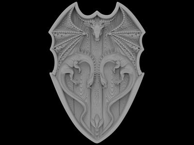 3D Model STL File for CNC Router/Laser & 3D Printer Dragon Shield