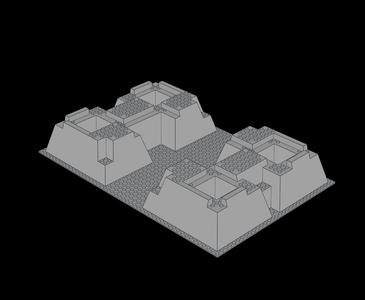 Lego Compatible (30271.dat) Baseplate 32 x 48 Raised with Corner Pits