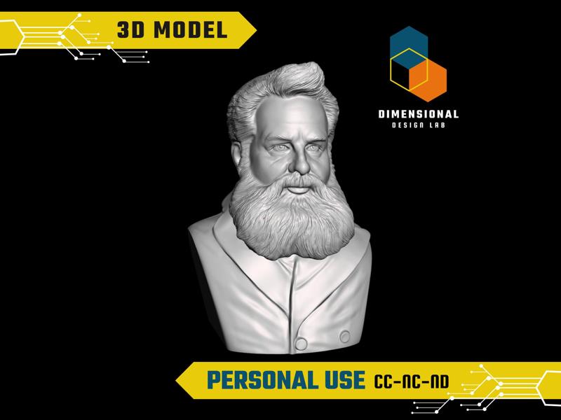 Alexander Graham Bell - High-Quality STL File for 3D Printing (PERSONAL USE)