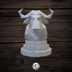 Power of the Wild Buffalo - LowPoly - Bust - Head - Perfect Design - Easy Print - Decor - SoliDRawinGS0279