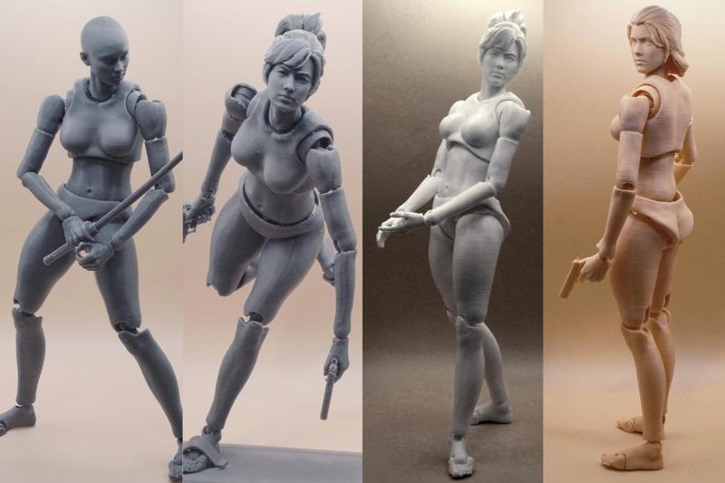 Action Figure 3D Printing, Female Movable body Action Figure Toy Model Draw Mannequin [STL file]