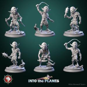 Scrablet 32mm set 6 miniatures pre-supported + dnd 5e stats block