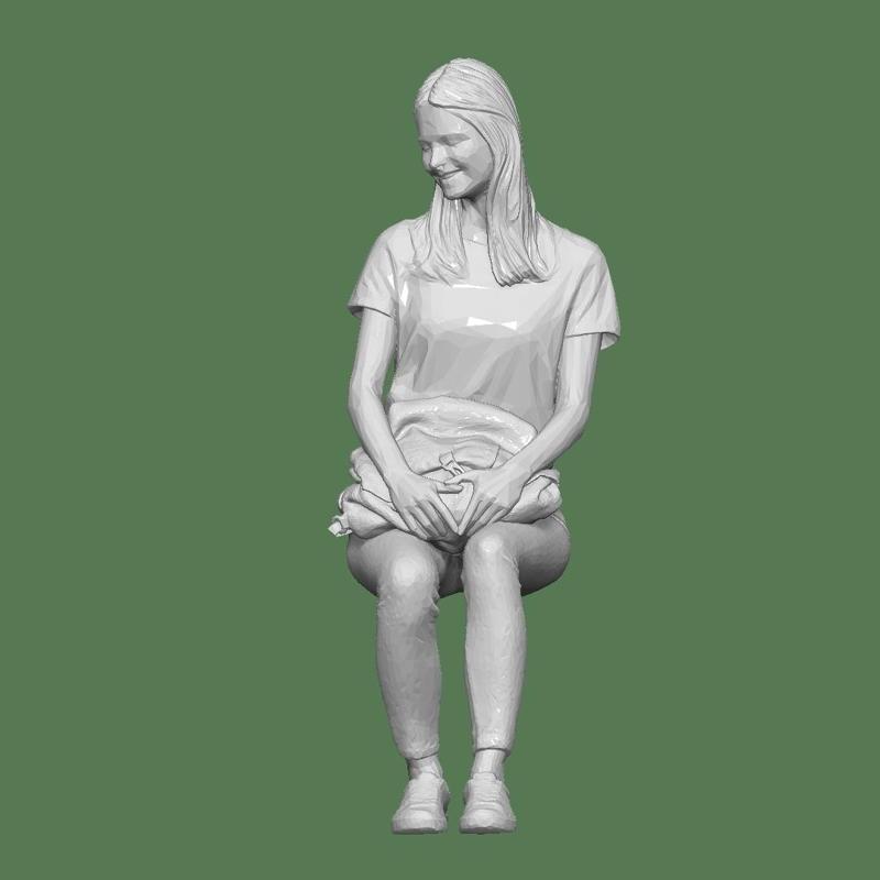 YOUNG GIRL SIT PEOPLE CHARACTER
