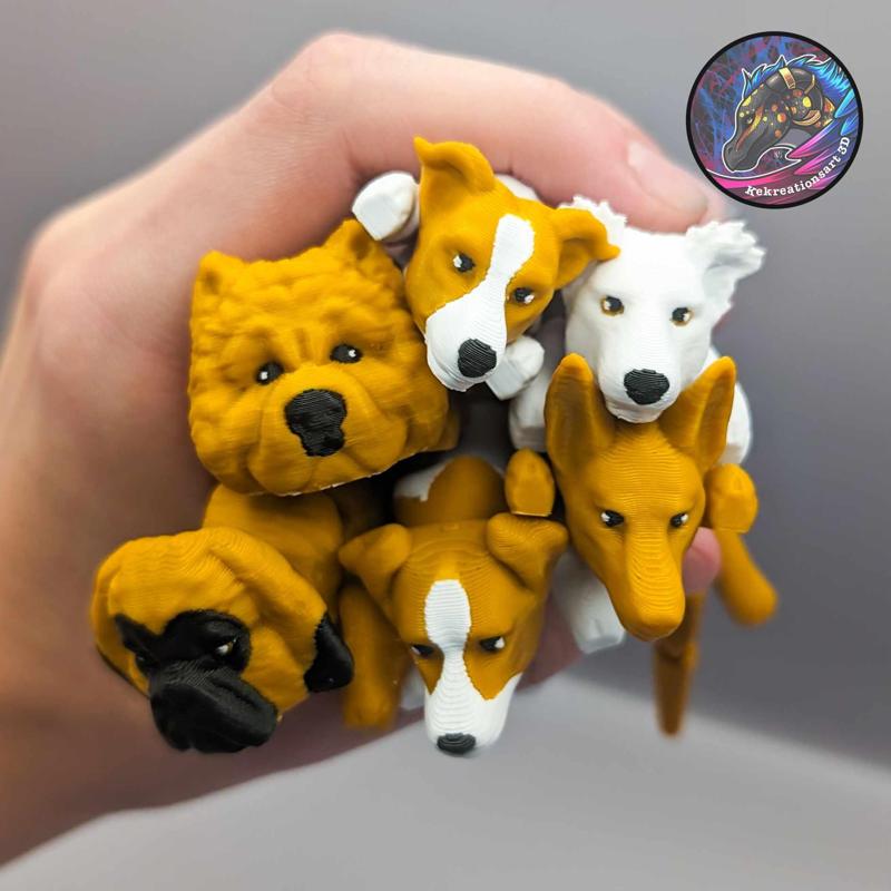 Baby Flexi Dog Keychain Set 6 2 of 2