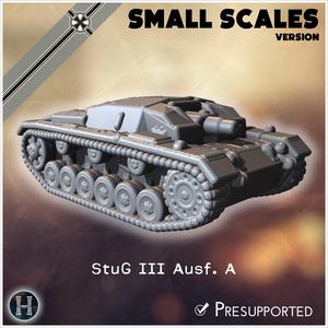 Sturmgeschutz StuG III Ausf. A (Sd.Kfz. 142-1) (small scales version) - Germany Eastern Western Front Normandy Stalingrad Berlin Bulge WWII 4mm 6mm 10mm 12mm