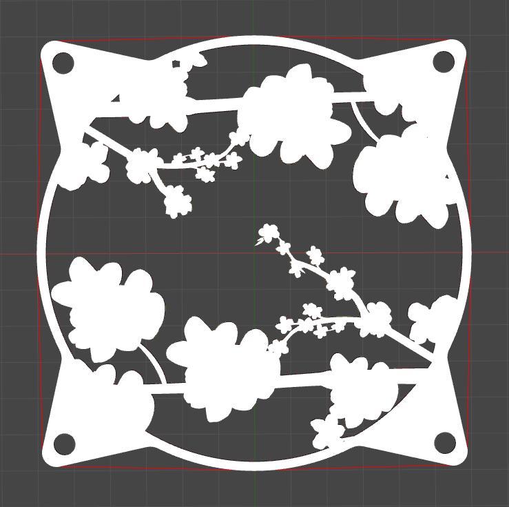 120mm fan cover - Cherry blossom - Sakura 3v3