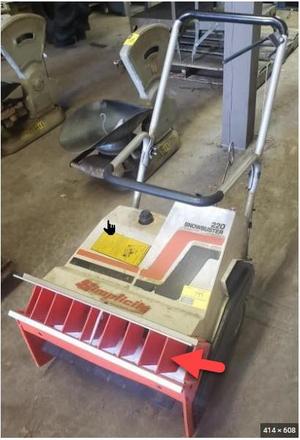 Snowbuster 220 snow thrower guide VANE