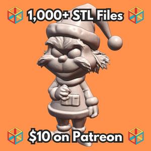 Cartoon-Style Grumpy Elf in Santa Suit Collectible Figurine MineeForm FDM 3D Print STL File