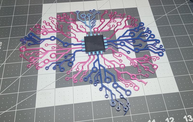 Brain Electronic circuit- layer height color change
