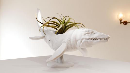 mososaurus dinosaur planter pot flower vase stl