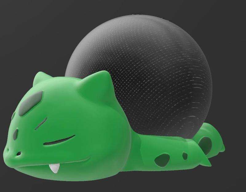 Suporte Alexa Echo Dot 4a e 5a Geração Bulbasaur Dormindo Pokémon Ver.2