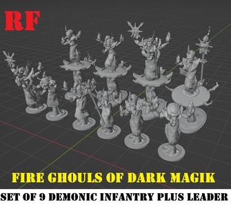 demonic fire-ghouls sprue (10 6mm-8mm models)