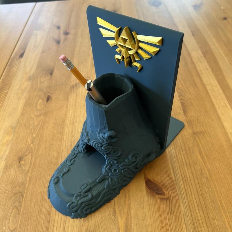 Shrine of Knowledge Bookends: Zelda Shrine Themed Bookends With Pencil Holder