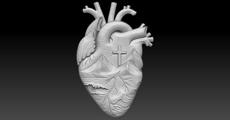 Heart CNC Relief Model