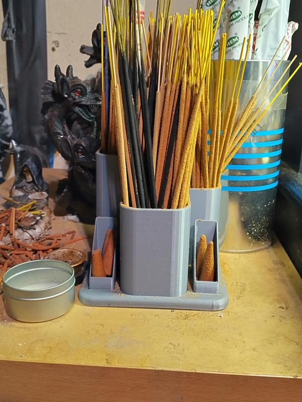 incense stick holder with small cone storage