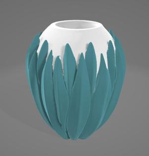 Feathered Elegance Decorative Vase - No Support