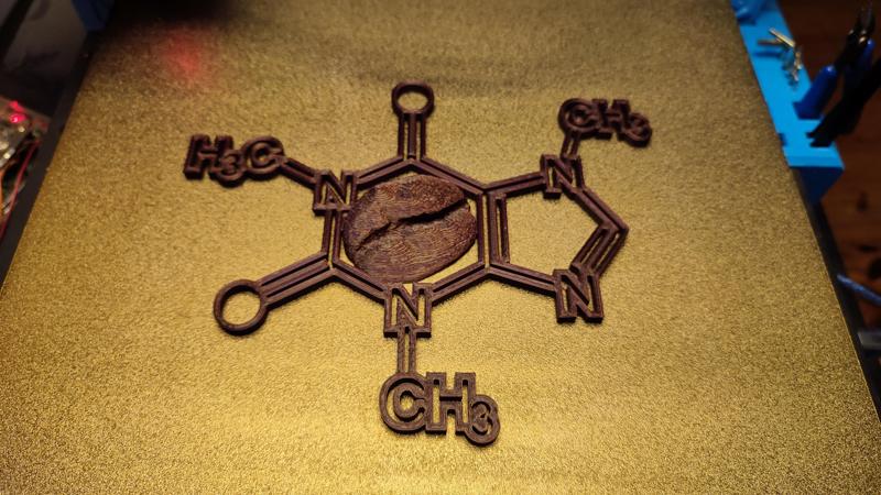 Caffeine Molecule with Bean - Koffein-Molekül mit Bohne