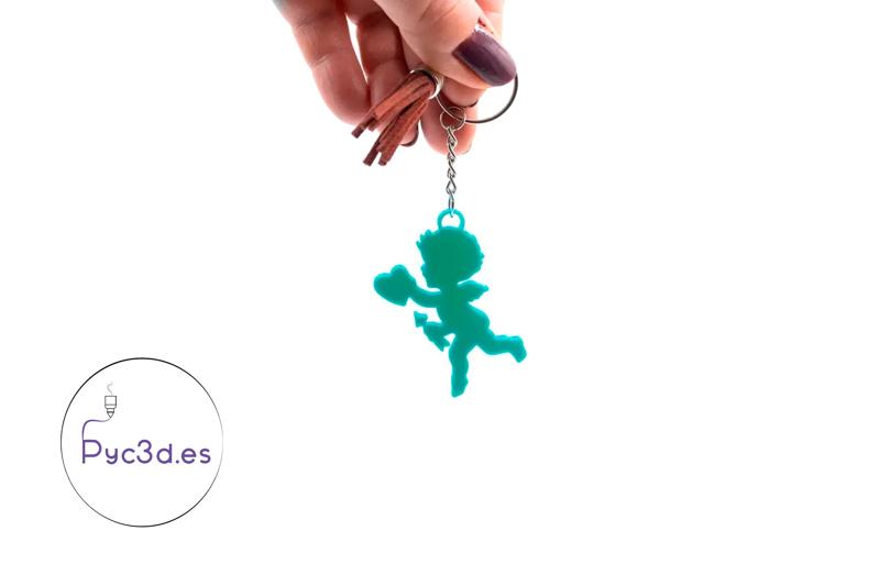 CUPID WITH HEART AND ARROW KEYRING