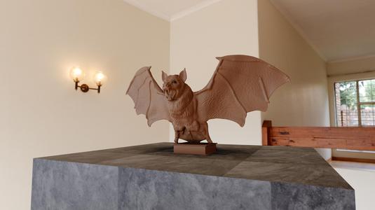 Flying fox bat screaming stl