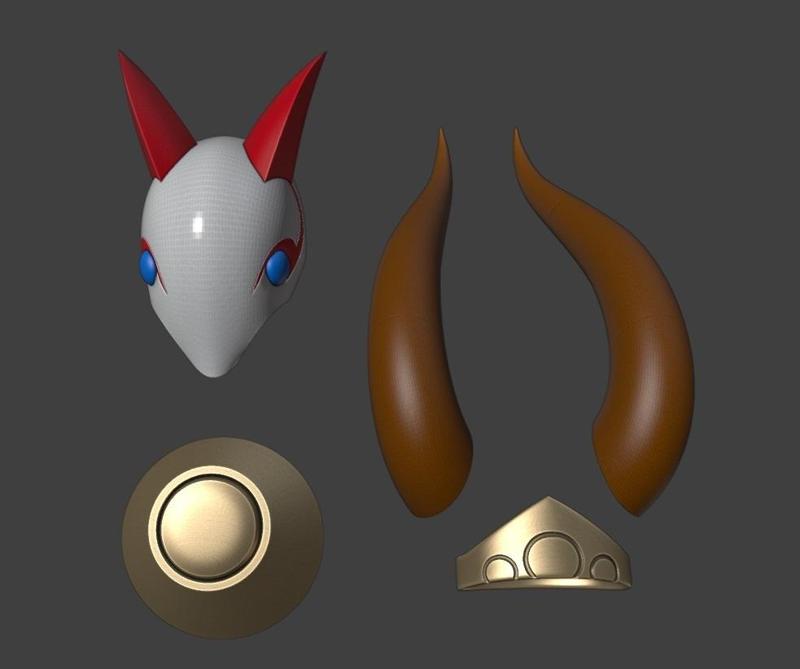 Blood Moon Evelynn Mask accessories prop cosplay set 3d model (stl file) for printing