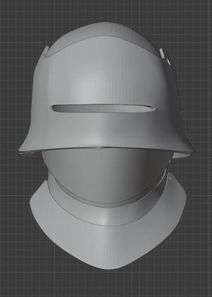 German Sallet Helmet with Bevor Improved