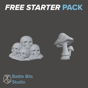 Free Starter Pack – FDM-Optimized Skull & Mushroom Scatter by Battle Bits Studio