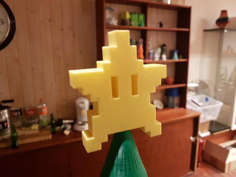 8-Bit Mario Star Tree Topper