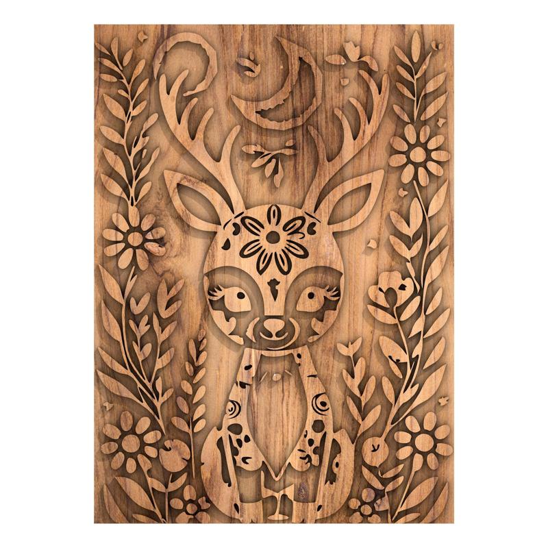 Cute floral deer home decor wall art no.3
