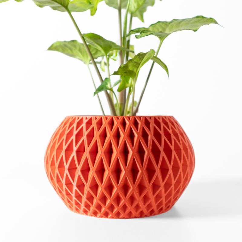The Gisar Planter Pot with Drainage Tray & Stand: Modern and Unique Home Decor for Plants and Succulents  | STL File