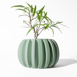 The Jone Planter Pot with Drainage Tray & Stand: Modern and Unique Home Decor for Plants and Succulents  | STL File
