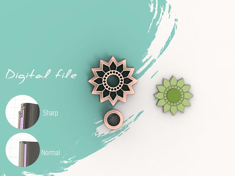 Flower 65 Polymer Clay Cutter | STL Digital File | 4 sizes | 2 Cutter Versions