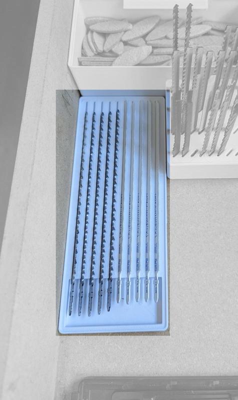 Gridfinity extra long jigsaw blade holder (flat)