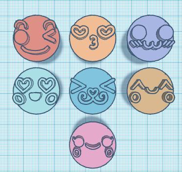 Kawaii faces brigadeiro stamp - Carimbo de brigadeiro rostos kawaii