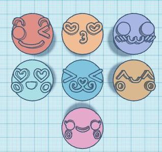 Kawaii faces brigadeiro stamp - Carimbo de brigadeiro rostos kawaii