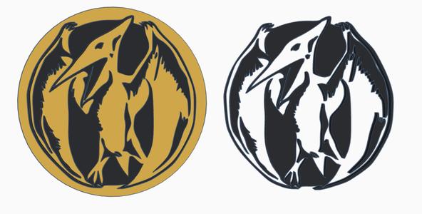 Pink Ranger Crest/Power coin/decal Pterodactyl MIGHTY MORPHIN POWER RANGERS