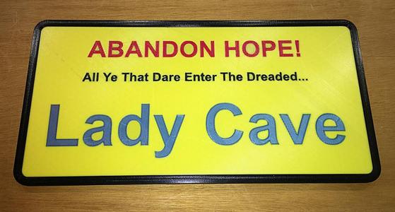 Multicolour Lady Cave "Man Cave" Plaque