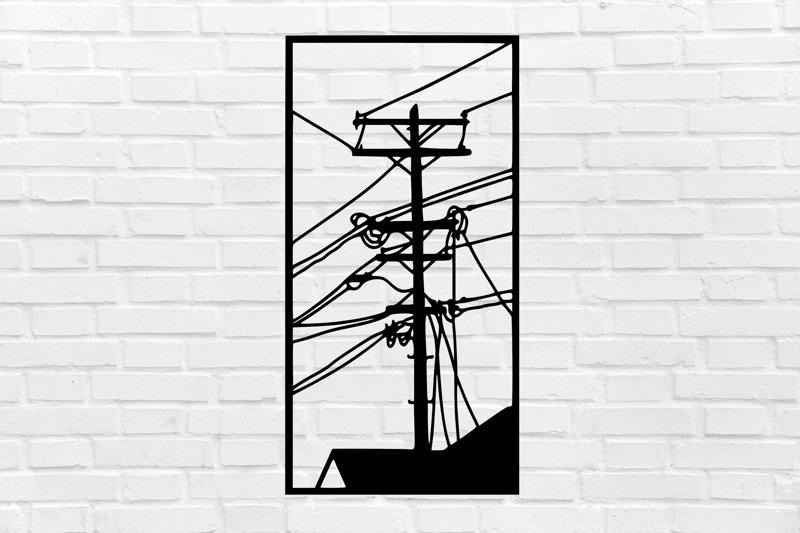 WALL DECORATION electric line city switchboard edf pole