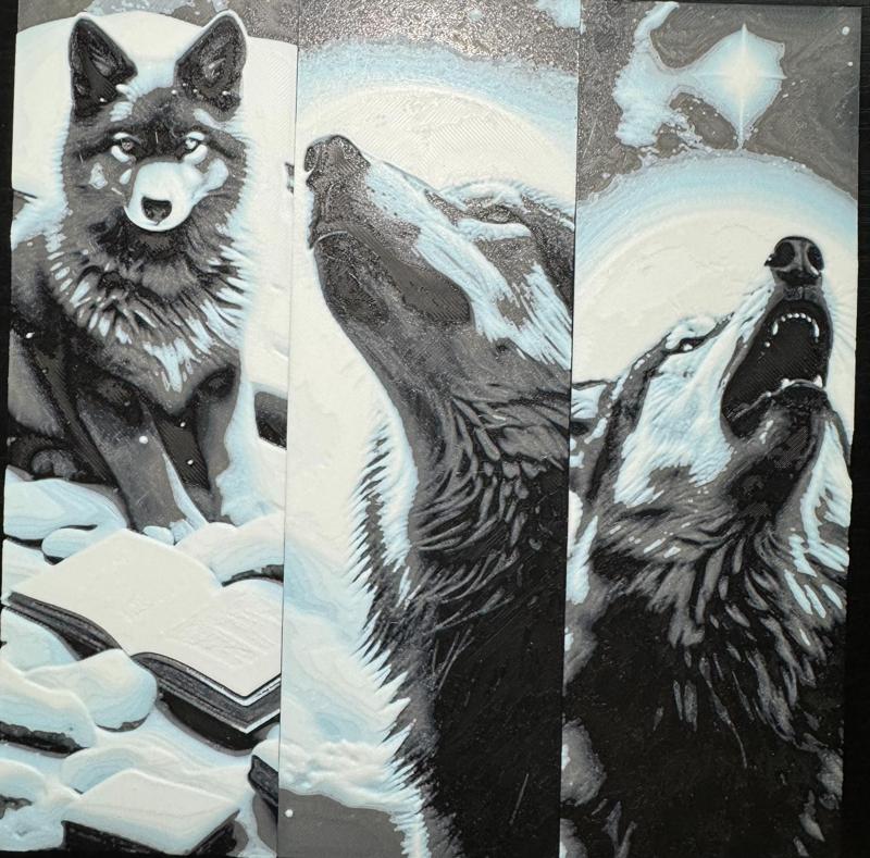 Wolf hueforge bookmark set 