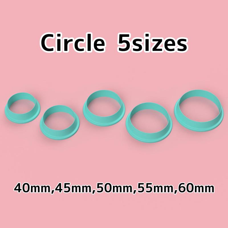 Circle 5 Polymer Clay Cutters＊Cookie Cutters＊Sugar Craft＊5 Sizes＊40mm, 45mm, 50mm, 55mm, 60mm